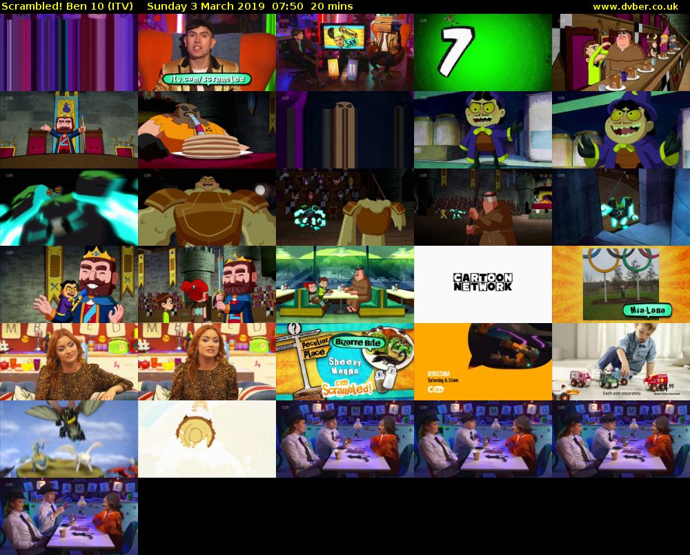 Scrambled! Ben 10 (ITV) Sunday 3 March 2019 07:50 - 08:10