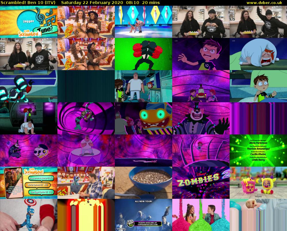 Scrambled! Ben 10 (ITV) Saturday 22 February 2020 08:10 - 08:30