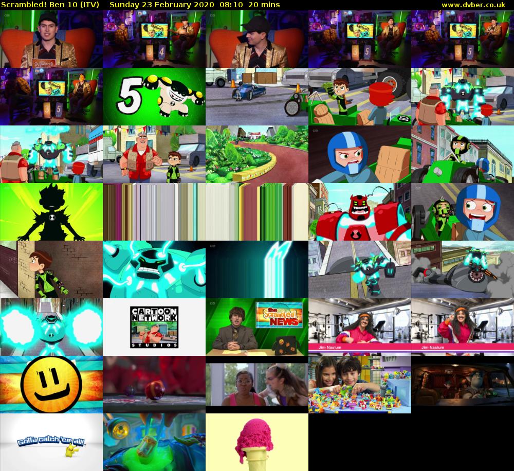 Scrambled! Ben 10 (ITV) Sunday 23 February 2020 08:10 - 08:30