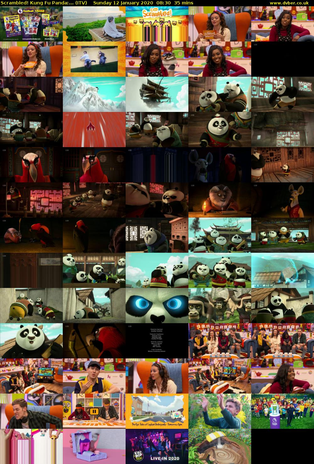 Scrambled! Kung Fu Panda:... (ITV) Sunday 12 January 2020 08:30 - 09:05