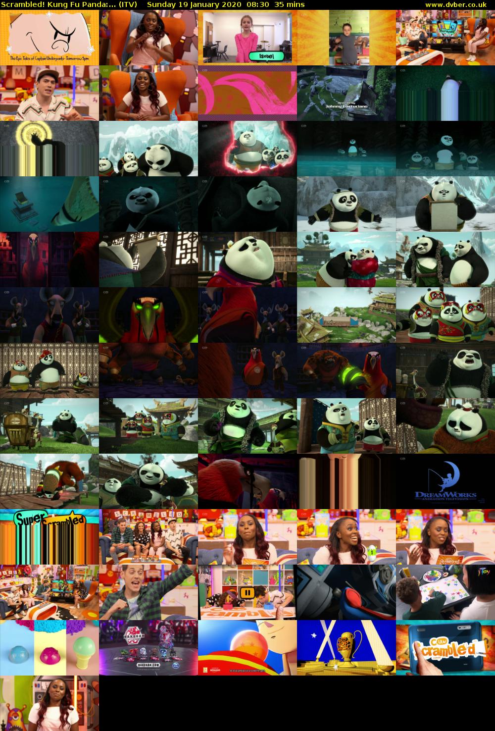 Scrambled! Kung Fu Panda:... (ITV) Sunday 19 January 2020 08:30 - 09:05