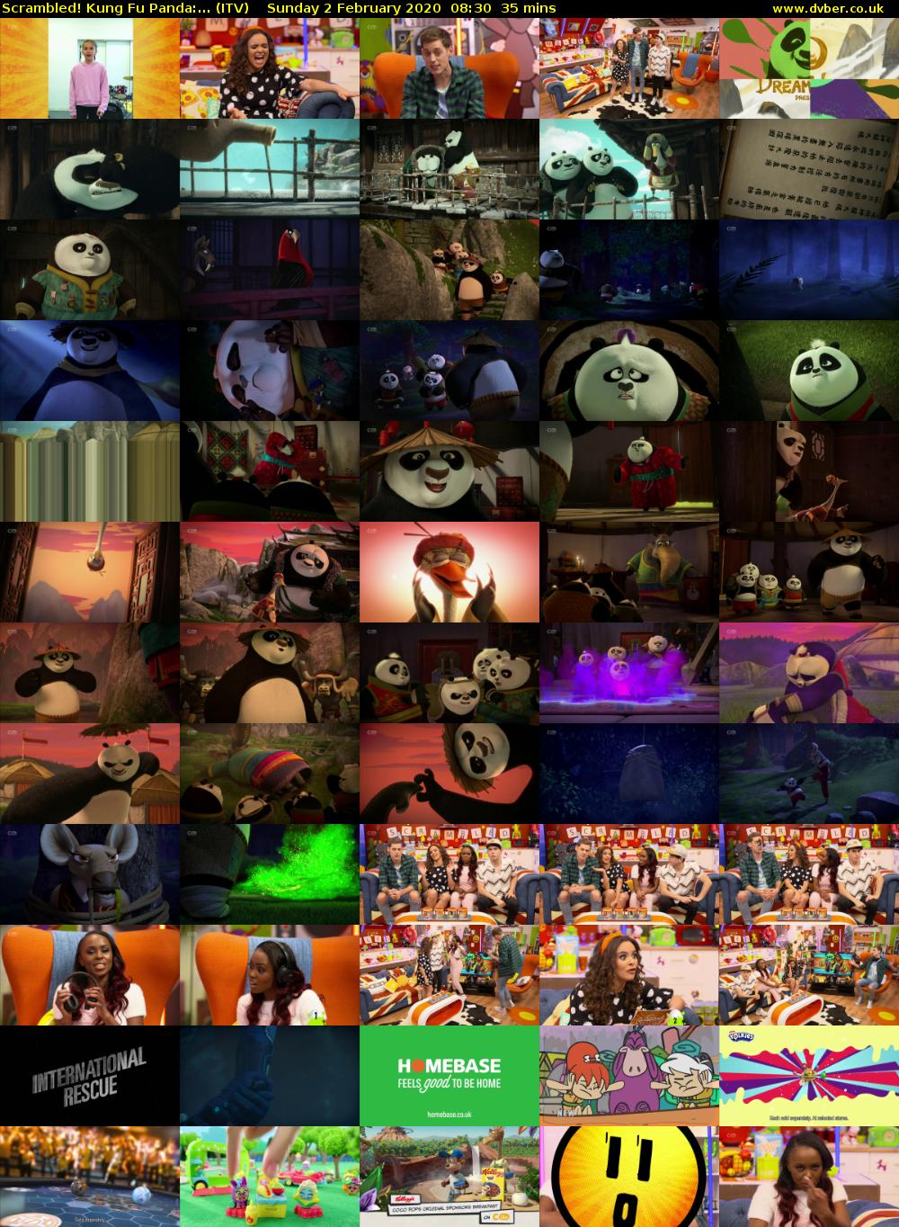 Scrambled! Kung Fu Panda:... (ITV) Sunday 2 February 2020 08:30 - 09:05