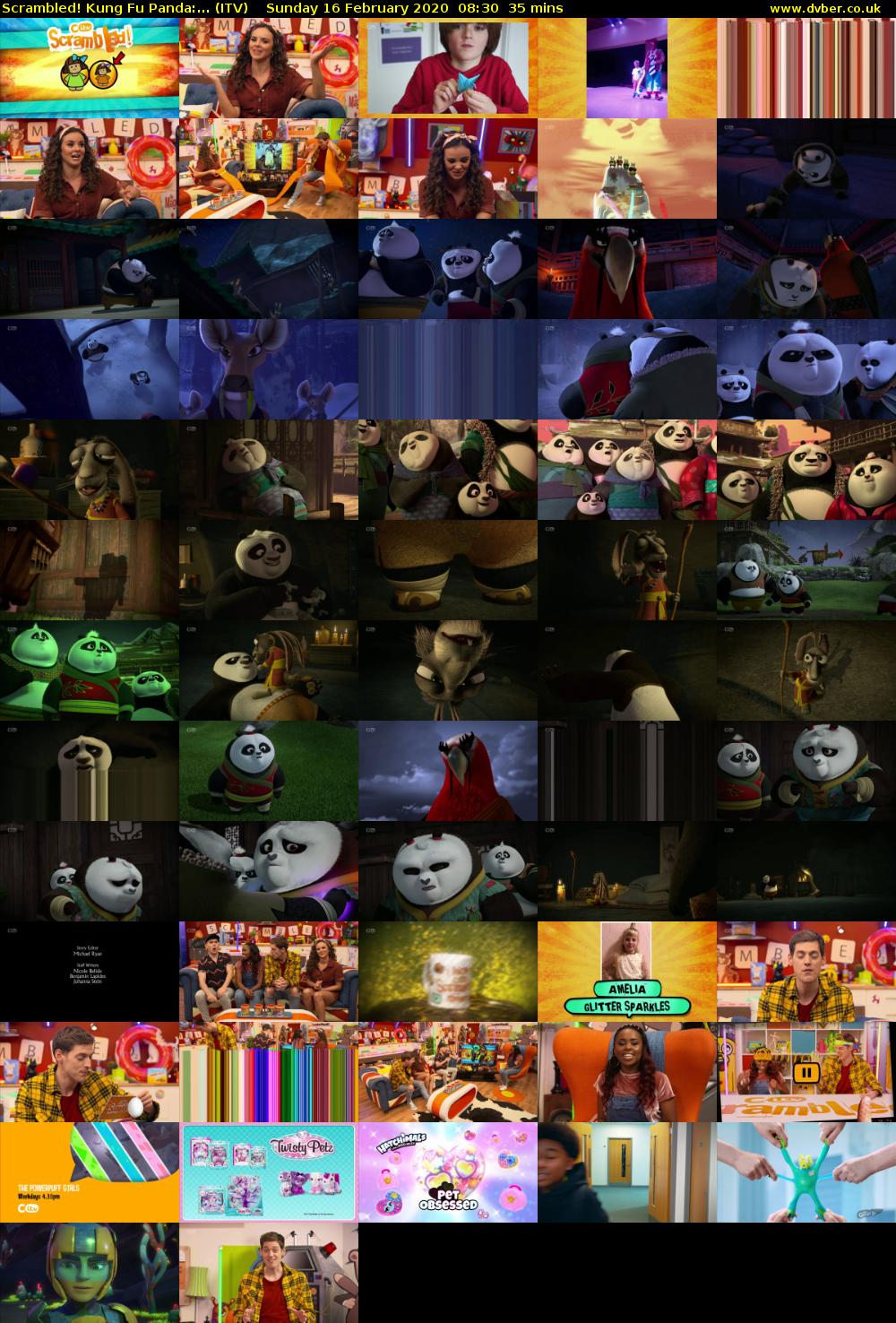 Scrambled! Kung Fu Panda:... (ITV) Sunday 16 February 2020 08:30 - 09:05