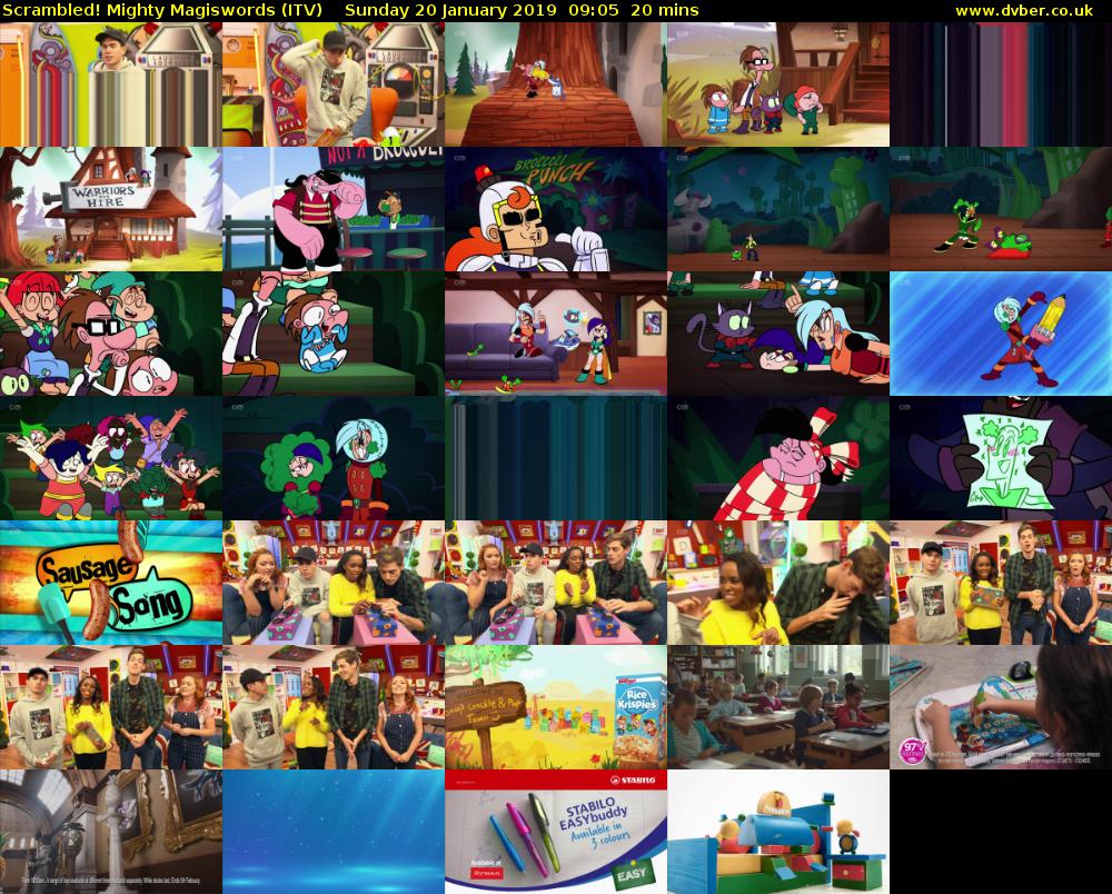 Scrambled! Mighty Magiswords (ITV) Sunday 20 January 2019 09:05 - 09:25