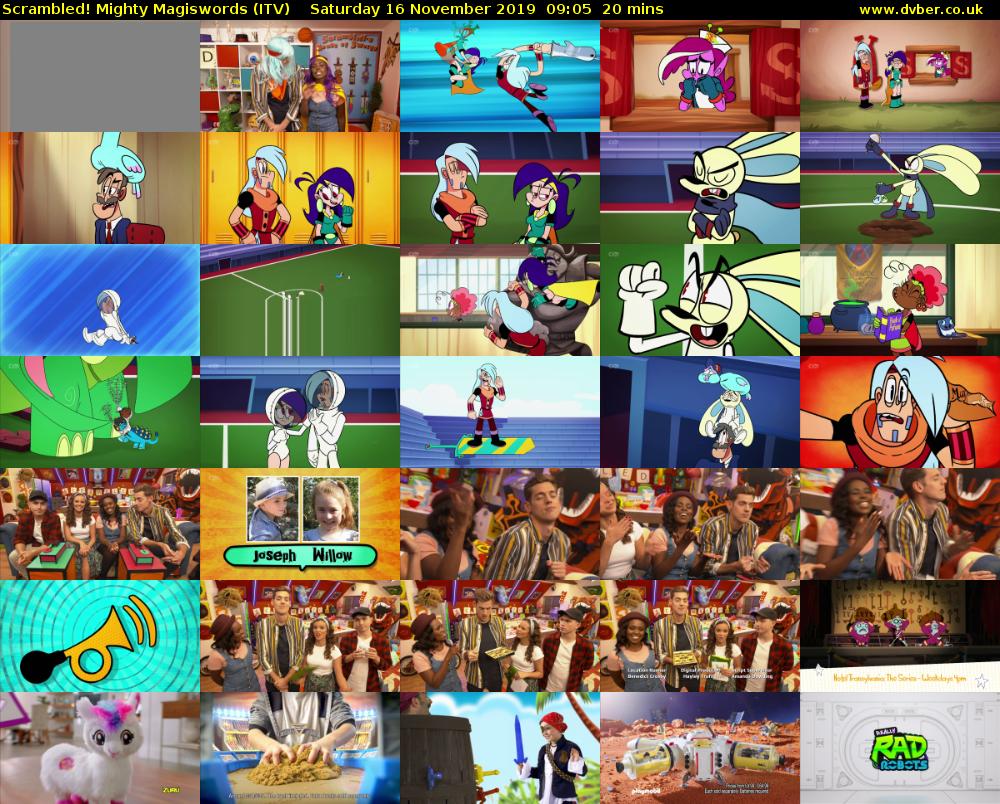 Scrambled! Mighty Magiswords (ITV) Saturday 16 November 2019 09:05 - 09:25