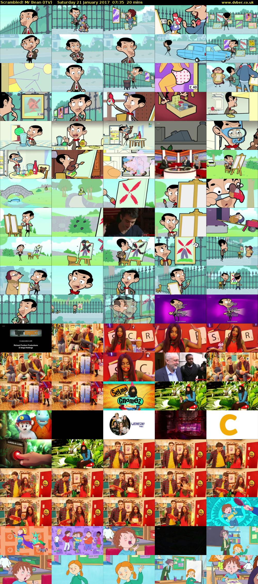 Scrambled! Mr Bean (ITV) Saturday 21 January 2017 07:35 - 07:55