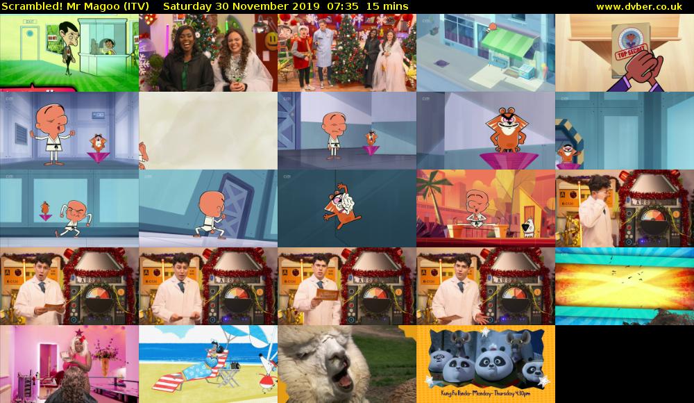 Scrambled! Mr Magoo (ITV) Saturday 30 November 2019 07:35 - 07:50