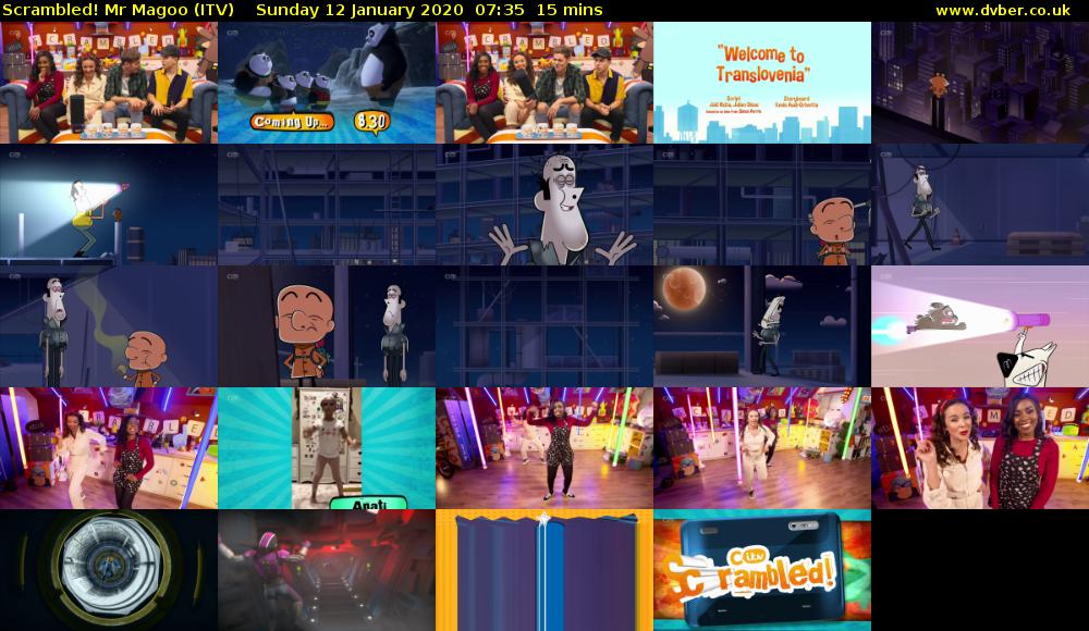 Scrambled! Mr Magoo (ITV) Sunday 12 January 2020 07:35 - 07:50