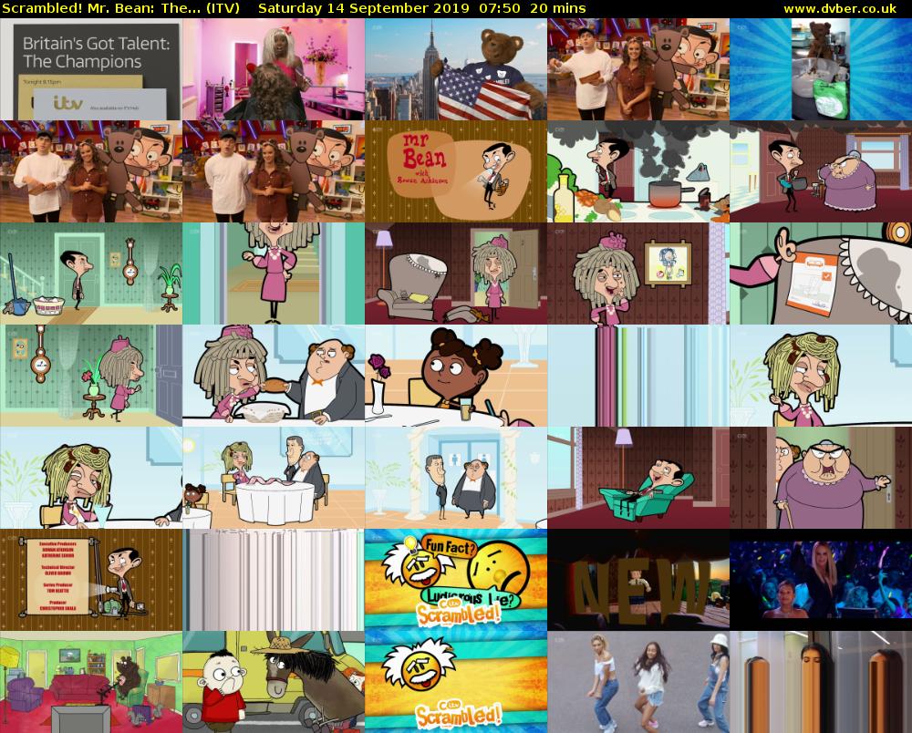 Scrambled! Mr. Bean: The... (ITV) Saturday 14 September 2019 07:50 - 08:10