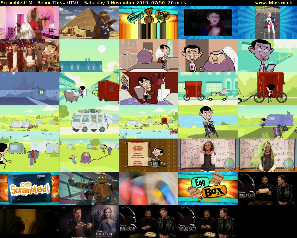 Scrambled! Mr. Bean: The... (ITV) Saturday 9 November 2019 07:50 - 08:10