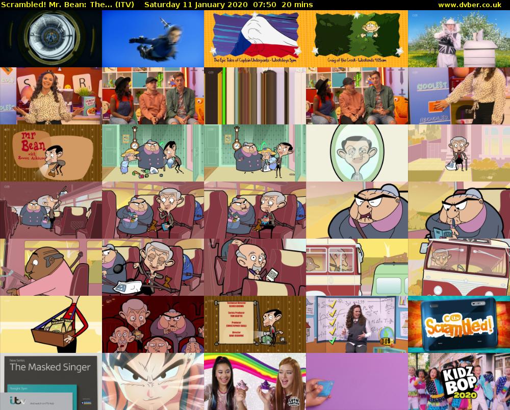 Scrambled! Mr. Bean: The... (ITV) Saturday 11 January 2020 07:50 - 08:10