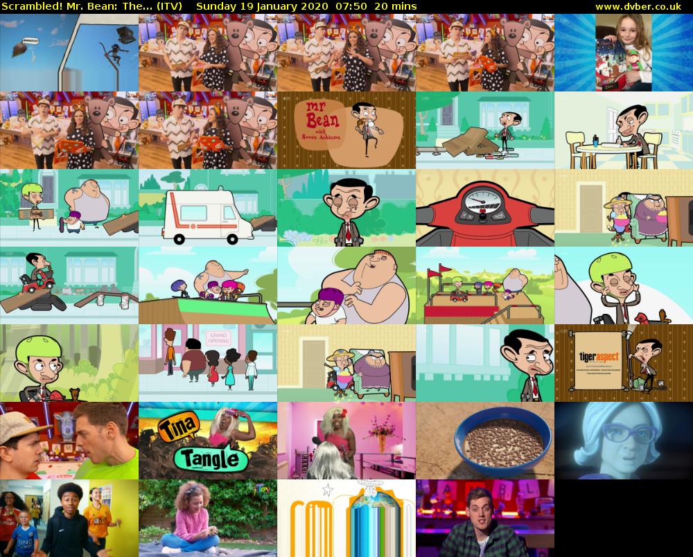 Scrambled! Mr. Bean: The... (ITV) Sunday 19 January 2020 07:50 - 08:10
