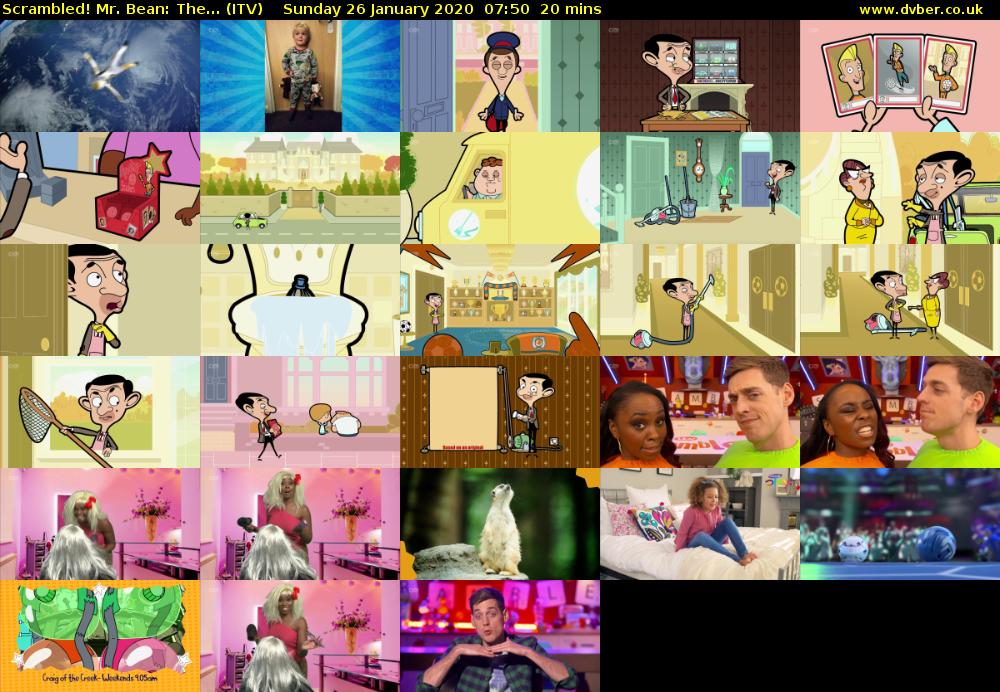 Scrambled! Mr. Bean: The... (ITV) Sunday 26 January 2020 07:50 - 08:10