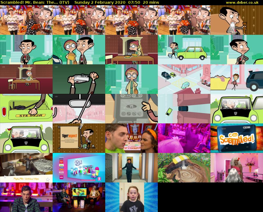 Scrambled! Mr. Bean: The... (ITV) Sunday 2 February 2020 07:50 - 08:10