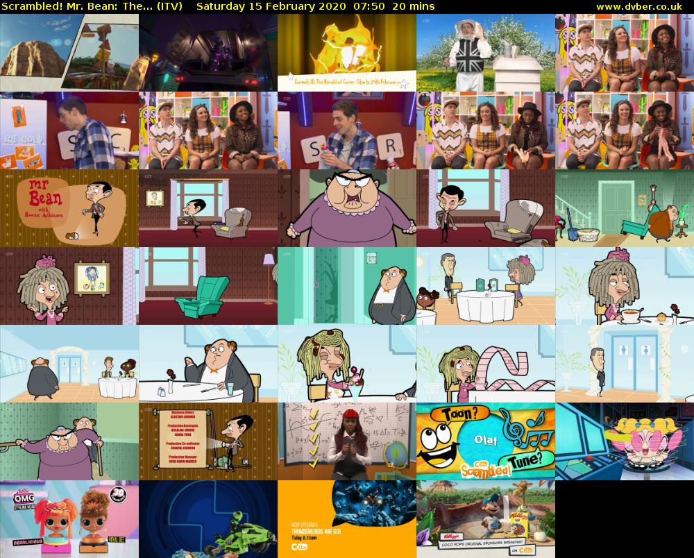 Scrambled! Mr. Bean: The... (ITV) Saturday 15 February 2020 07:50 - 08:10