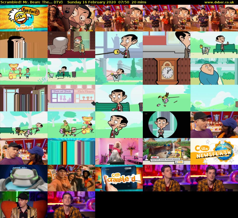 Scrambled! Mr. Bean: The... (ITV) Sunday 16 February 2020 07:50 - 08:10