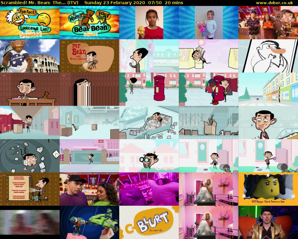 Scrambled! Mr. Bean: The... (ITV) Sunday 23 February 2020 07:50 - 08:10