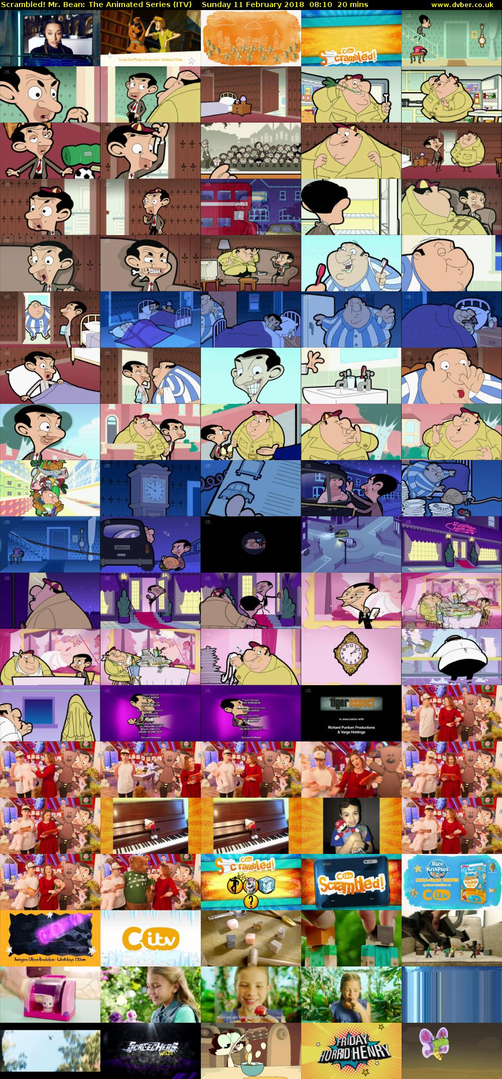Scrambled! Mr. Bean: The Animated Series (ITV) Sunday 11 February 2018 08:10 - 08:30