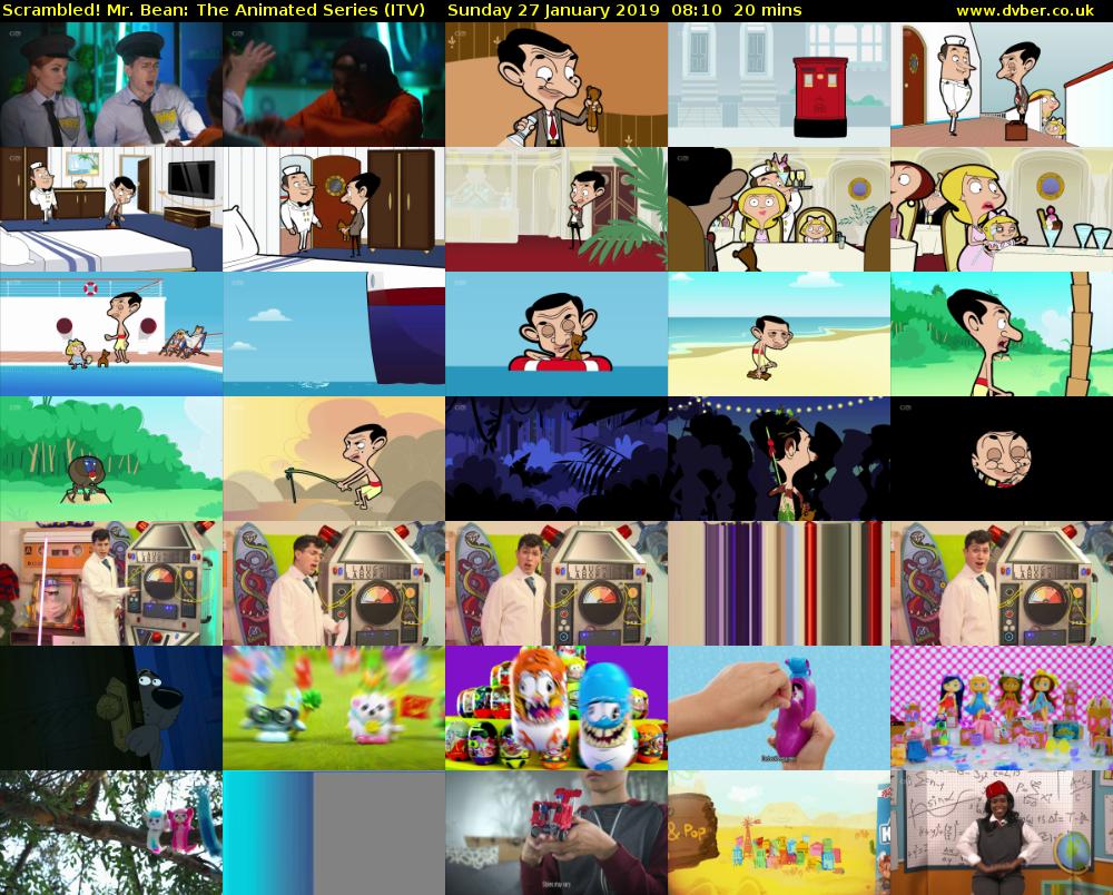 Scrambled! Mr. Bean: The Animated Series (ITV) Sunday 27 January 2019 08:10 - 08:30
