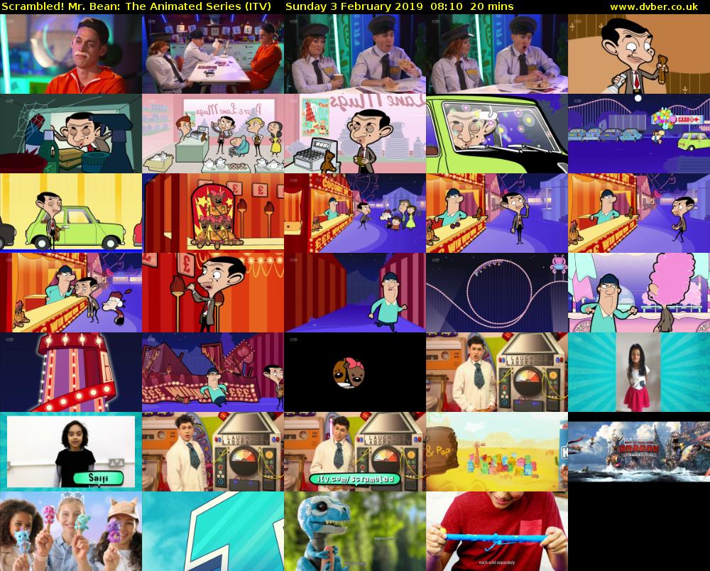 Scrambled! Mr. Bean: The Animated Series (ITV) Sunday 3 February 2019 08:10 - 08:30