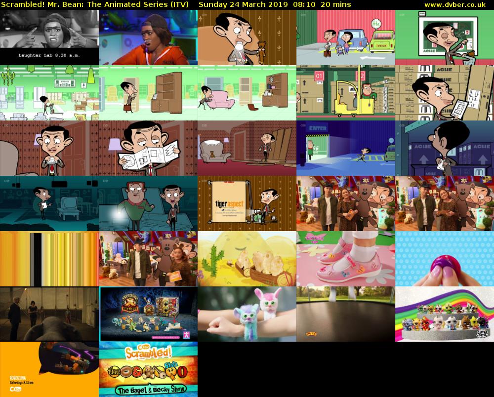 Scrambled! Mr. Bean: The Animated Series (ITV) Sunday 24 March 2019 08:10 - 08:30