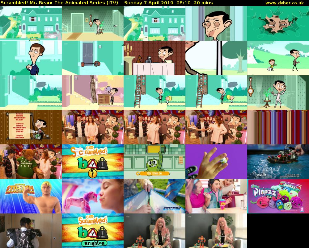 Scrambled! Mr. Bean: The Animated Series (ITV) Sunday 7 April 2019 08:10 - 08:30