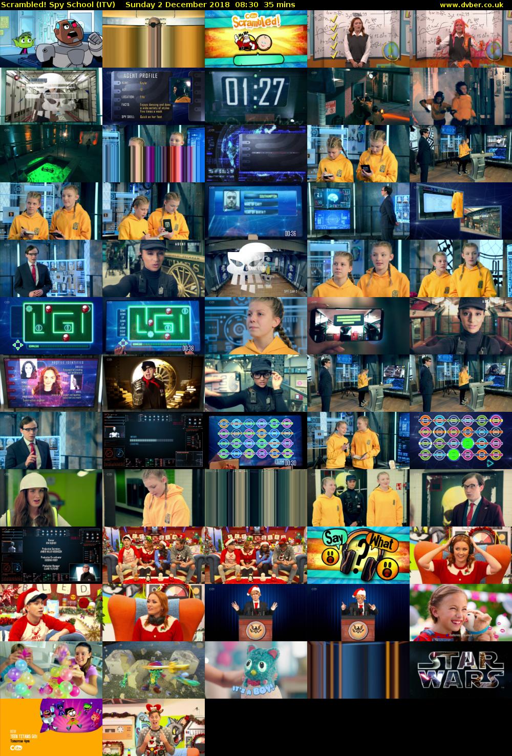 Scrambled! Spy School (ITV) Sunday 2 December 2018 08:30 - 09:05