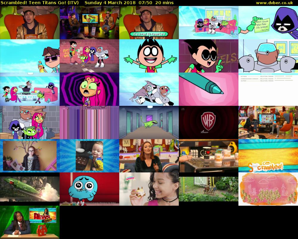 Scrambled! Teen Titans Go! (ITV) Sunday 4 March 2018 07:50 - 08:10