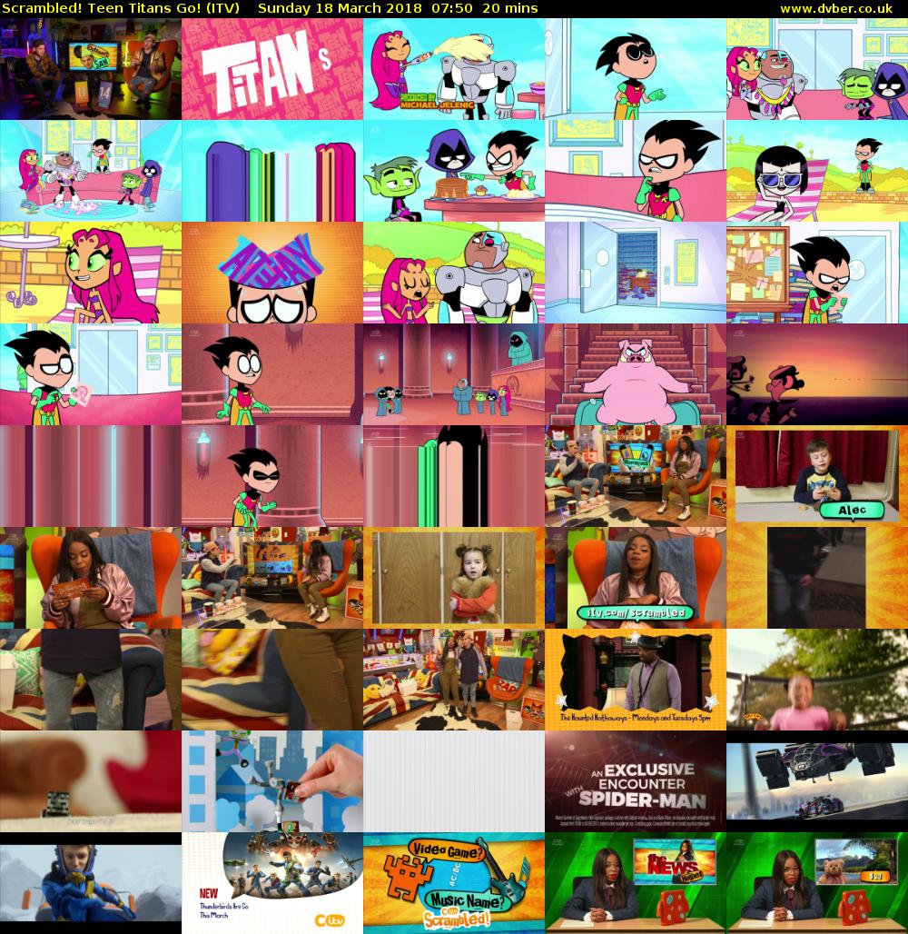 Scrambled! Teen Titans Go! (ITV) Sunday 18 March 2018 07:50 - 08:10