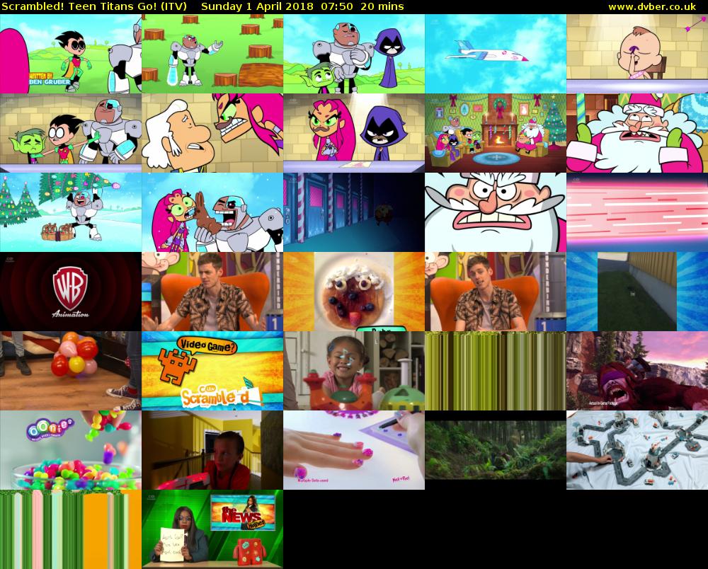 Scrambled! Teen Titans Go! (ITV) Sunday 1 April 2018 07:50 - 08:10