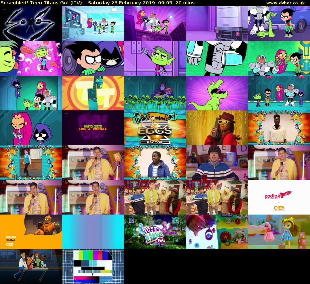 Scrambled! Teen Titans Go! (ITV) Saturday 23 February 2019 09:05 - 09:25