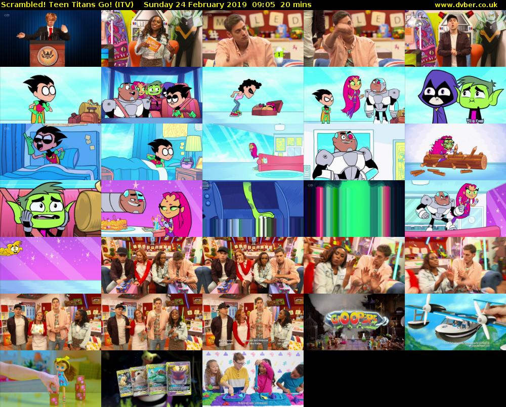 Scrambled! Teen Titans Go! (ITV) Sunday 24 February 2019 09:05 - 09:25