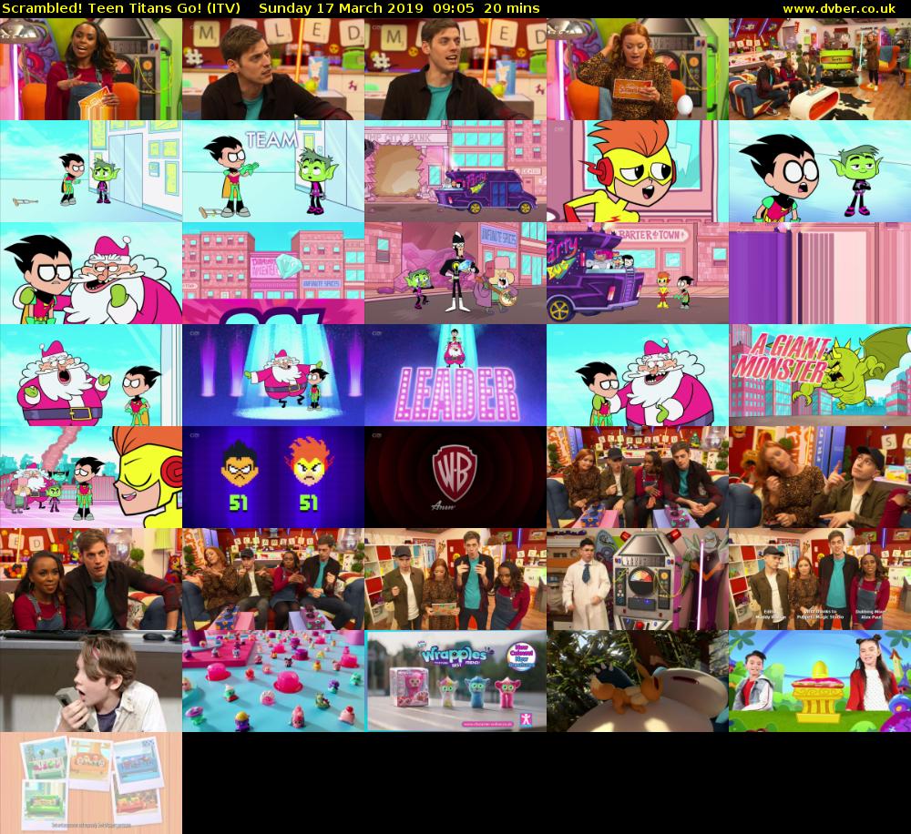 Scrambled! Teen Titans Go! (ITV) Sunday 17 March 2019 09:05 - 09:25