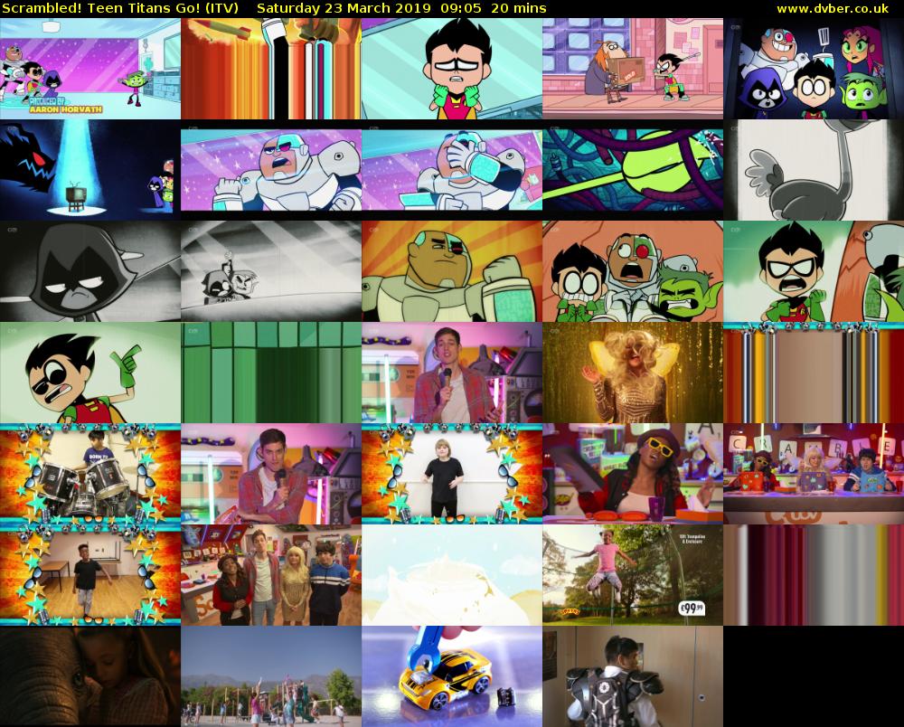 Scrambled! Teen Titans Go! (ITV) Saturday 23 March 2019 09:05 - 09:25