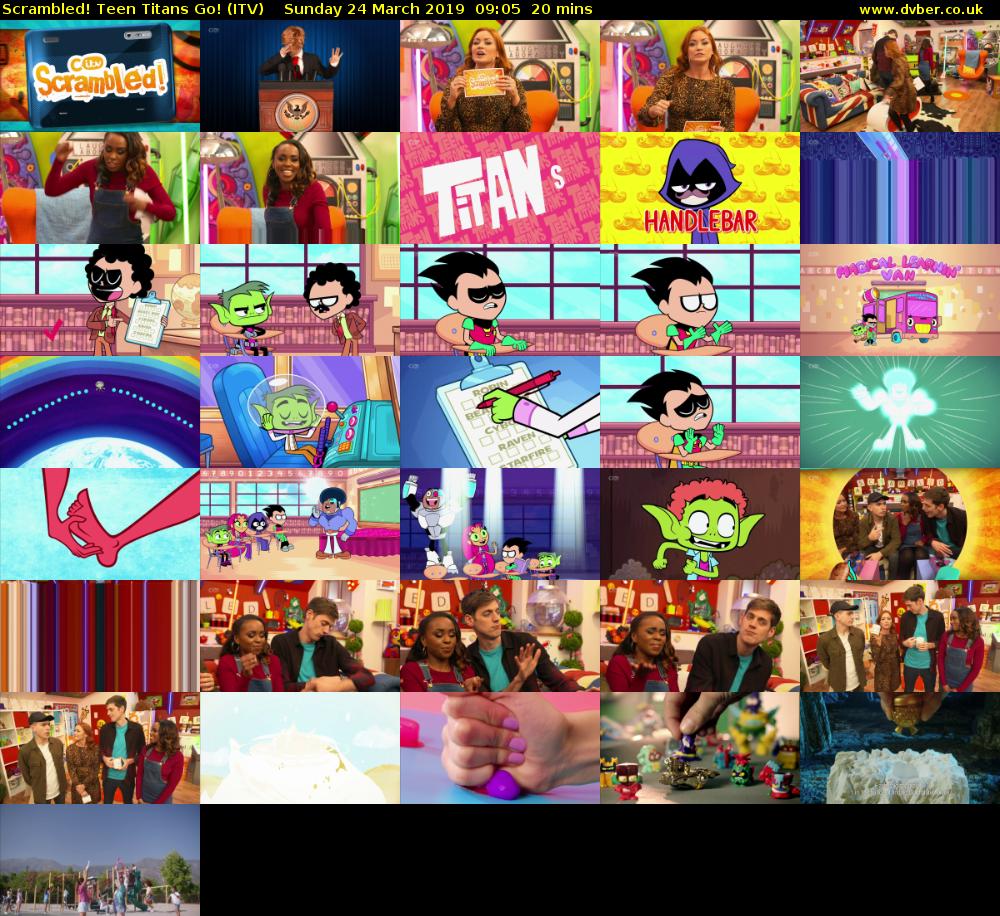 Scrambled! Teen Titans Go! (ITV) Sunday 24 March 2019 09:05 - 09:25