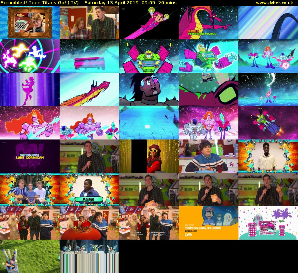 Scrambled! Teen Titans Go! (ITV) Saturday 13 April 2019 09:05 - 09:25