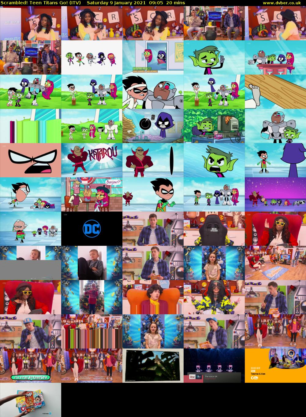 Scrambled! Teen Titans Go! (ITV) Saturday 9 January 2021 09:05 - 09:25