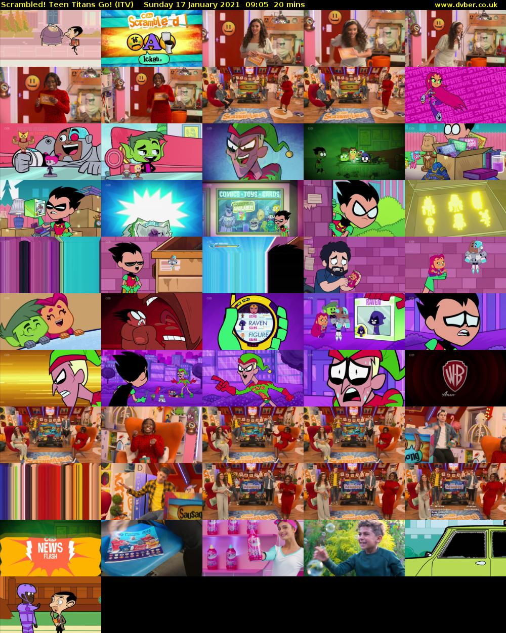 Scrambled! Teen Titans Go! (ITV) Sunday 17 January 2021 09:05 - 09:25
