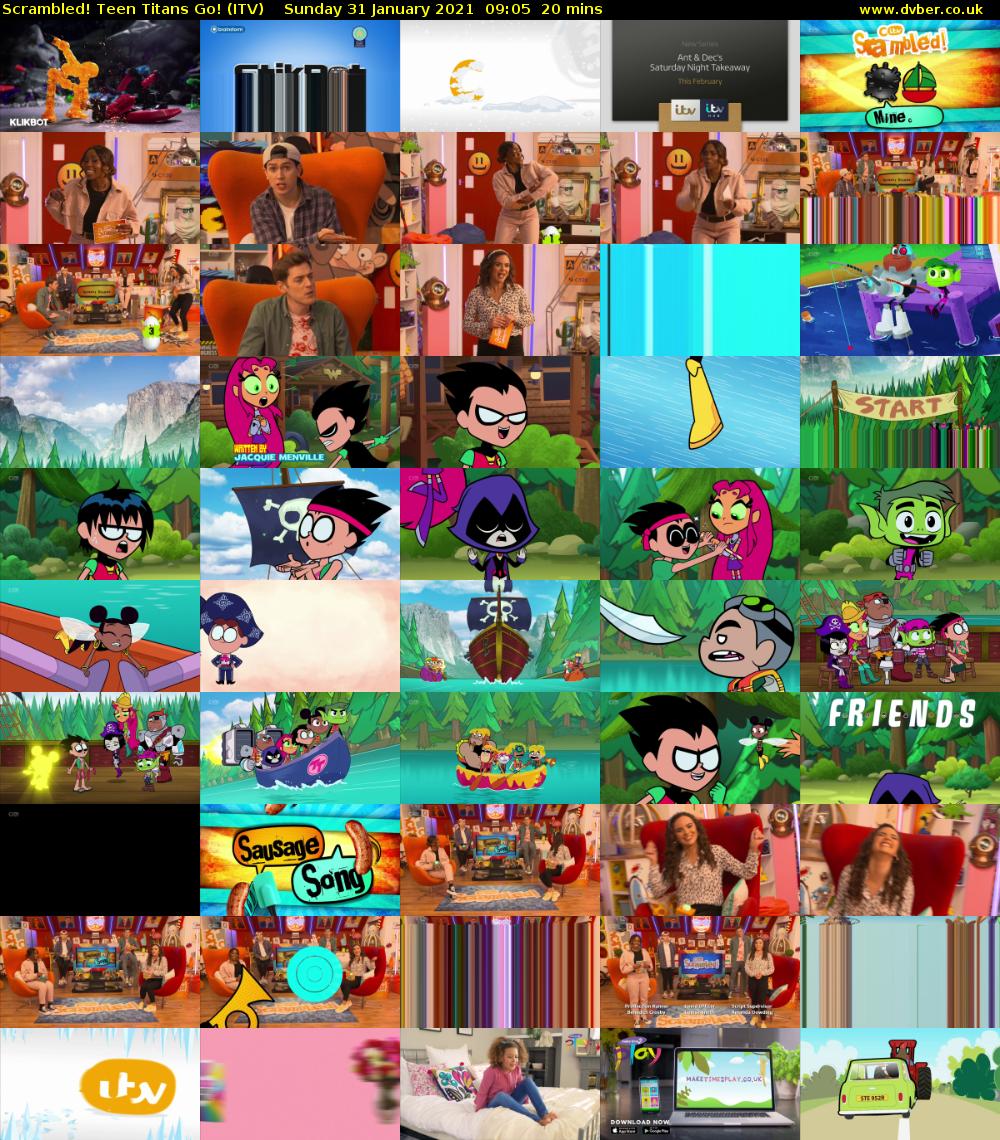 Scrambled! Teen Titans Go! (ITV) Sunday 31 January 2021 09:05 - 09:25