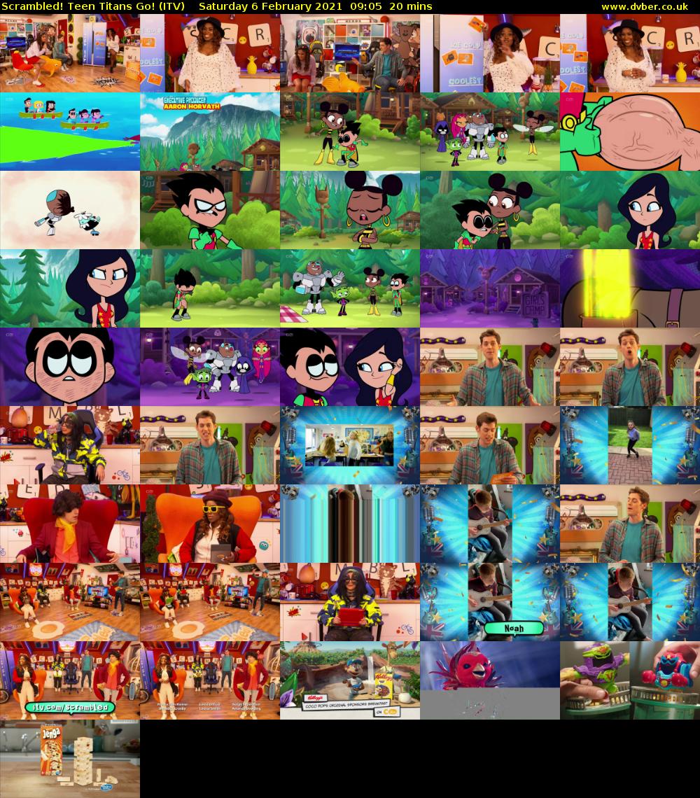 Scrambled! Teen Titans Go! (ITV) Saturday 6 February 2021 09:05 - 09:25