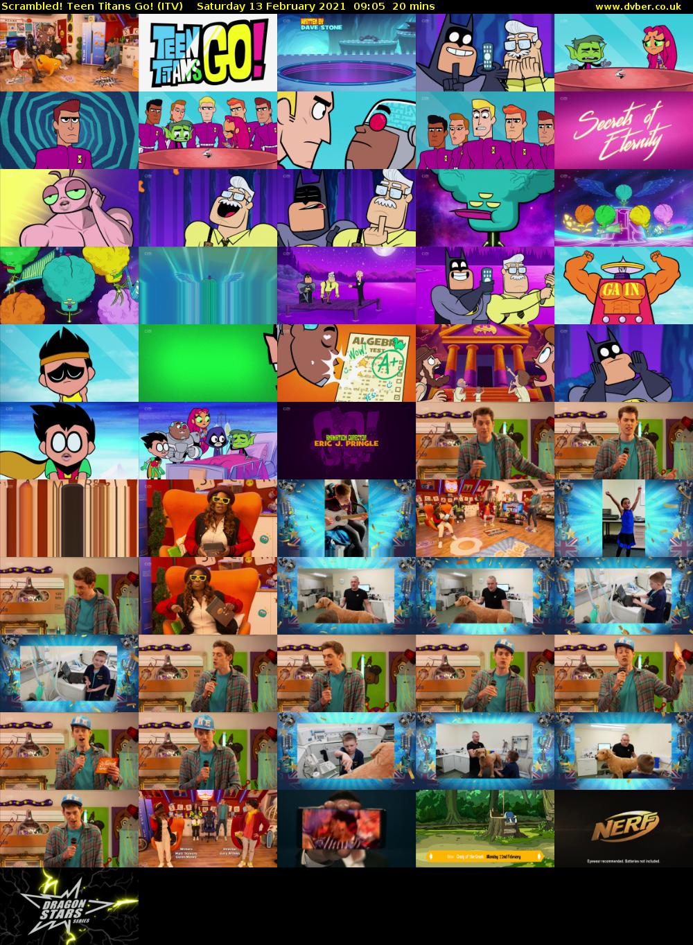Scrambled! Teen Titans Go! (ITV) Saturday 13 February 2021 09:05 - 09:25