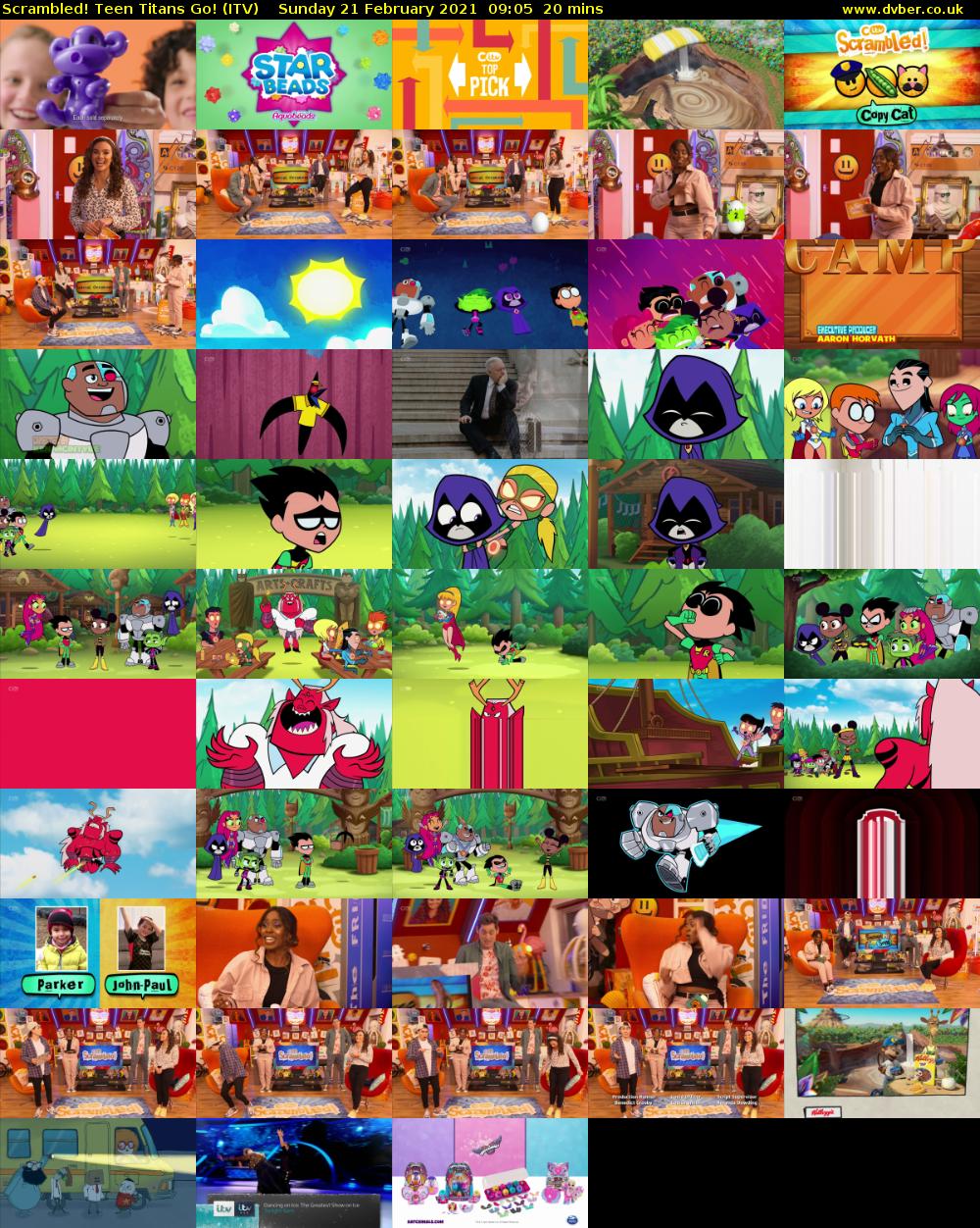 Scrambled! Teen Titans Go! (ITV) Sunday 21 February 2021 09:05 - 09:25
