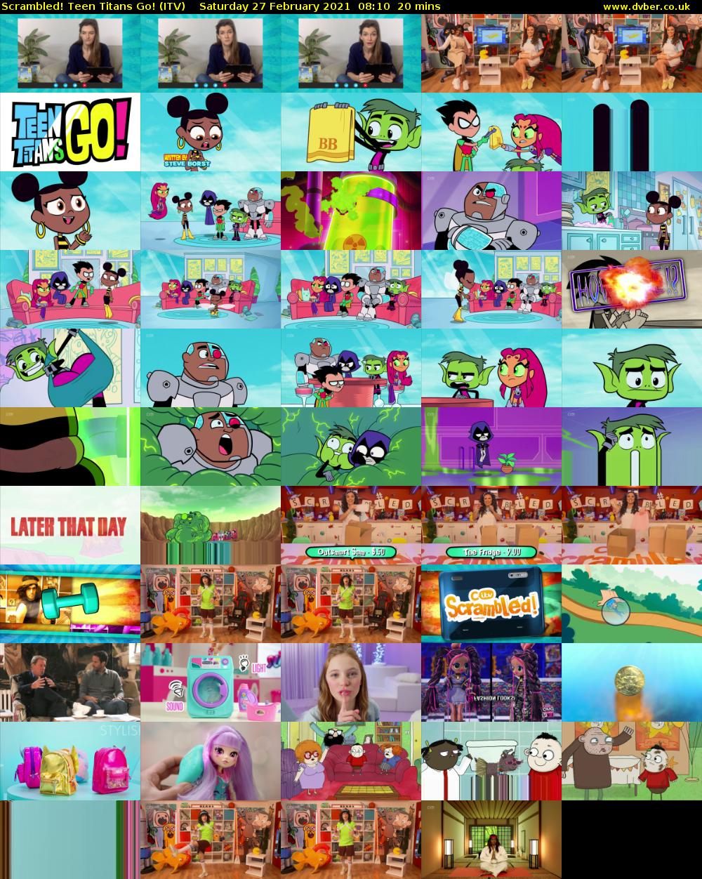Scrambled! Teen Titans Go! (ITV) Saturday 27 February 2021 08:10 - 08:30