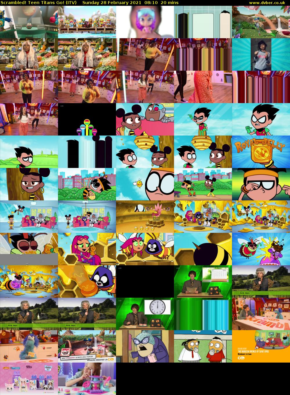 Scrambled! Teen Titans Go! (ITV) Sunday 28 February 2021 08:10 - 08:30