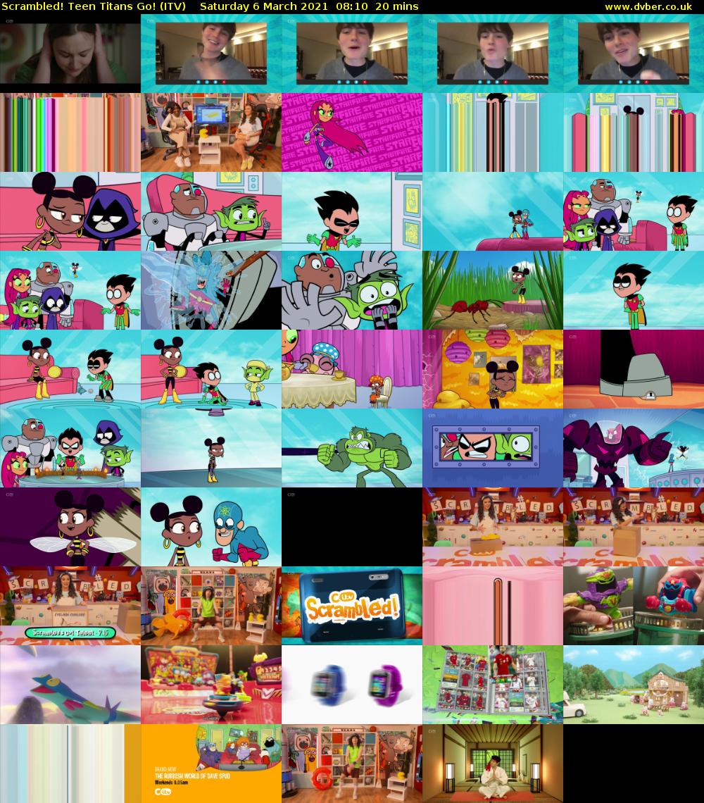 Scrambled! Teen Titans Go! (ITV) Saturday 6 March 2021 08:10 - 08:30