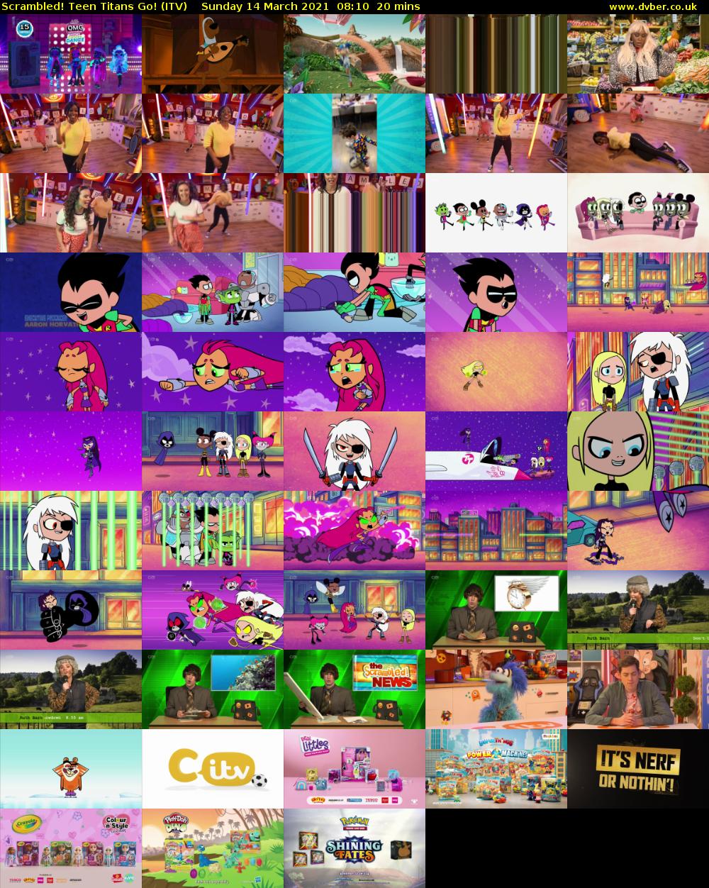 Scrambled! Teen Titans Go! (ITV) Sunday 14 March 2021 08:10 - 08:30