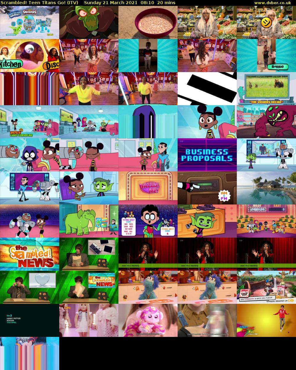 Scrambled! Teen Titans Go! (ITV) Sunday 21 March 2021 08:10 - 08:30