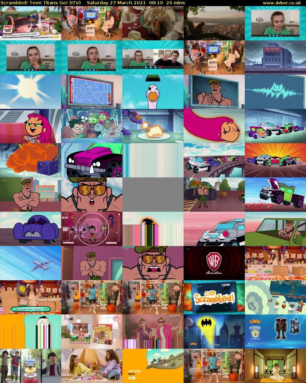 Scrambled! Teen Titans Go! (ITV) Saturday 27 March 2021 08:10 - 08:30