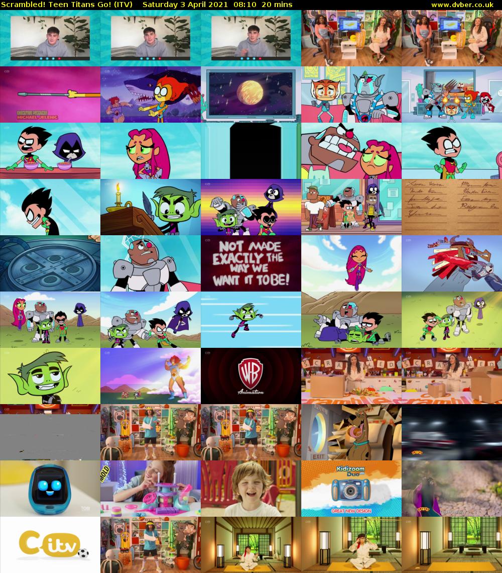 Scrambled! Teen Titans Go! (ITV) Saturday 3 April 2021 08:10 - 08:30