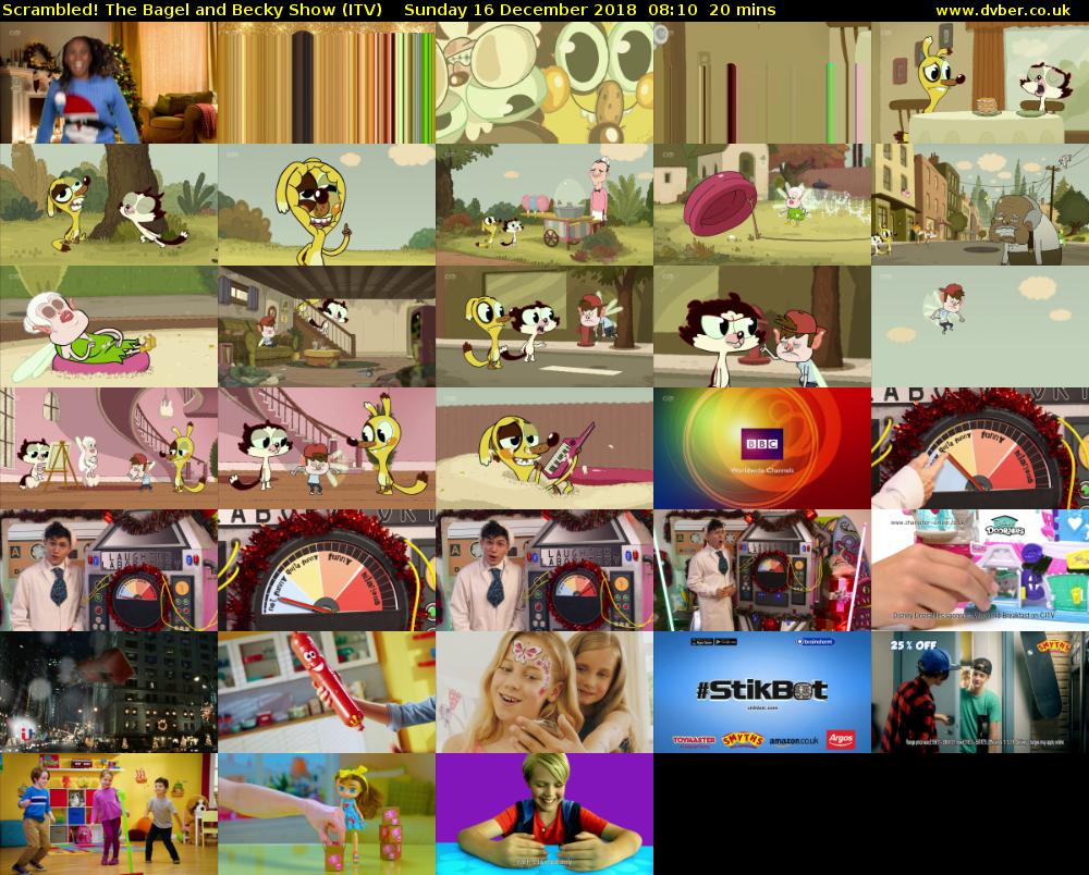 Scrambled! The Bagel and Becky Show (ITV) Sunday 16 December 2018 08:10 - 08:30